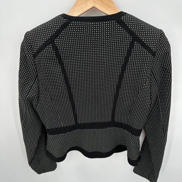 Calvin Klein Black and White Patterned Zip up Blazer // 8Petite - Picture 6 of 8